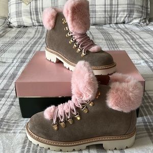 NWT NEVER WORN kate spade New York faux fur winter boots size 6.5